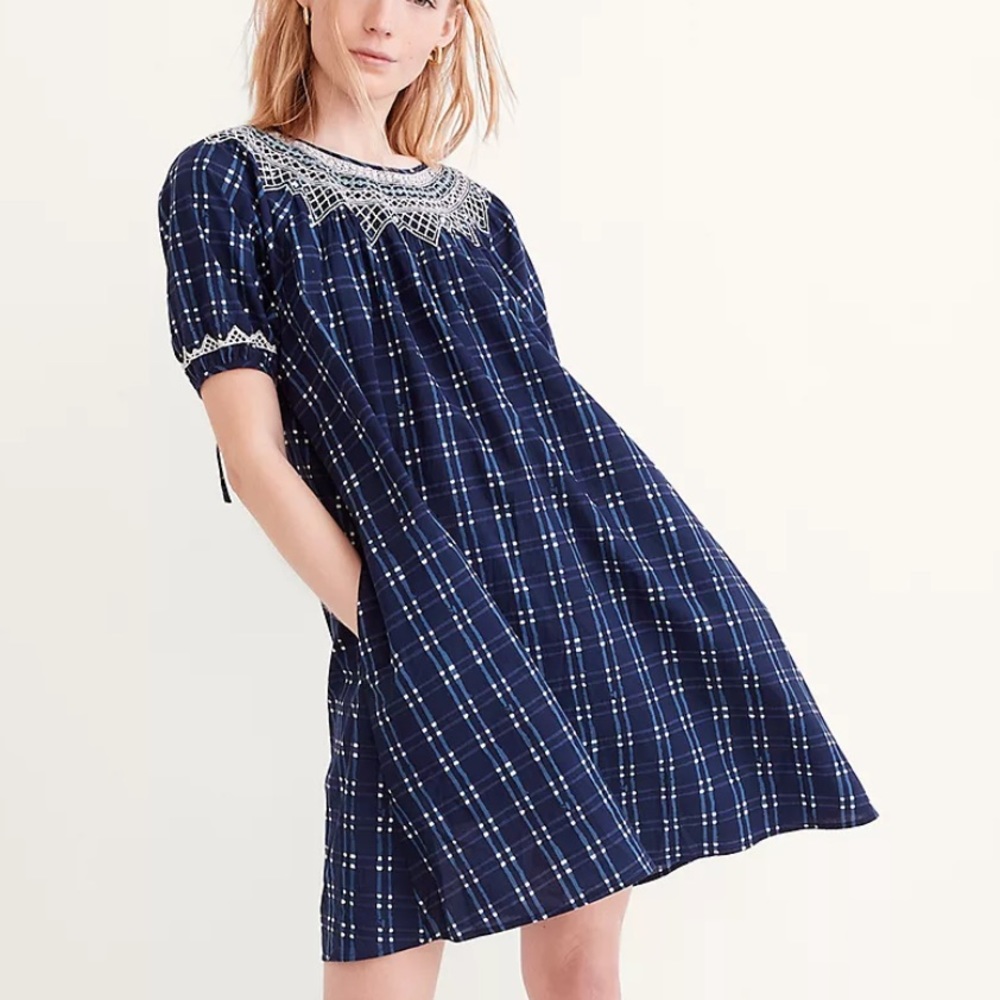 NWOT Madewell Embroidered Puff-Sleeve Babydoll Dress
